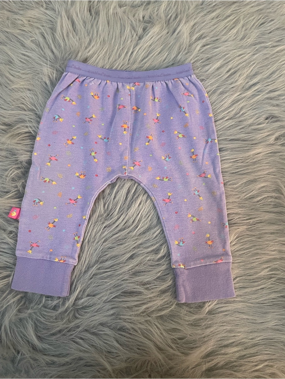 🐶Lilac Baby Pants with Bird Print